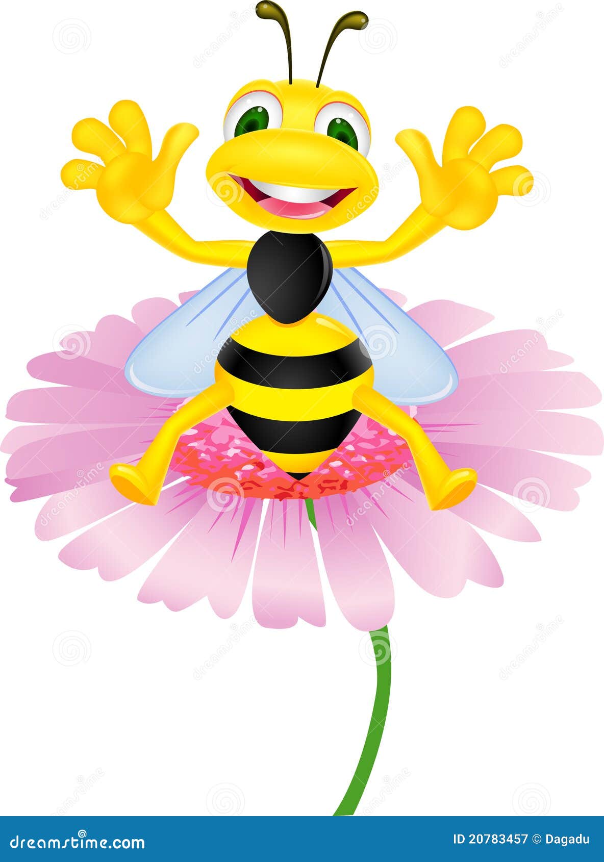 clipart bee on flower - photo #35