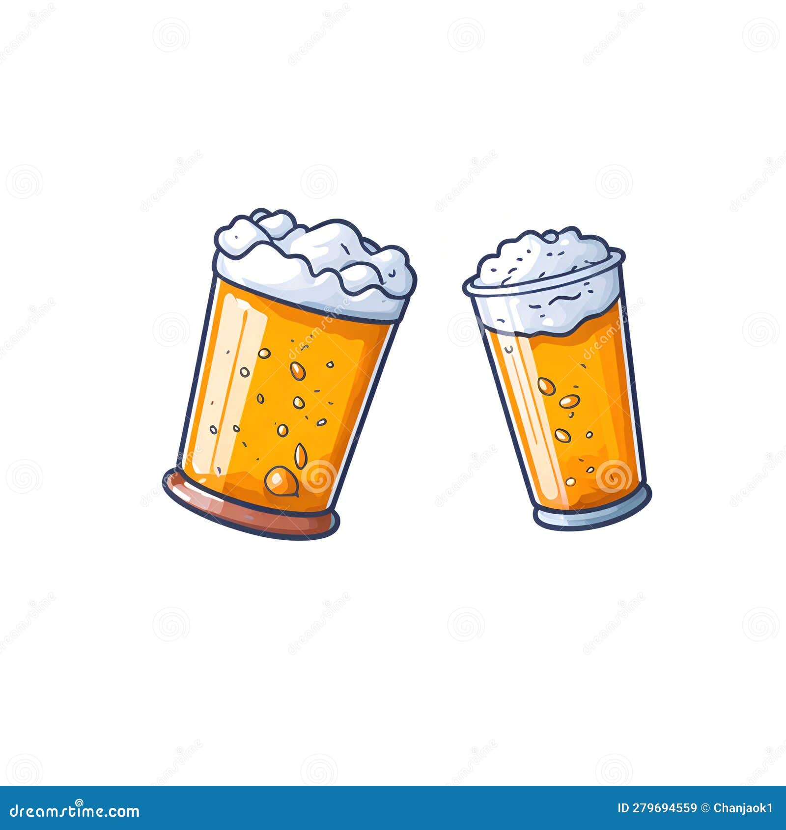 Beer Mug Clipart Design Two Clinking Beer Mugs Simple Illustration