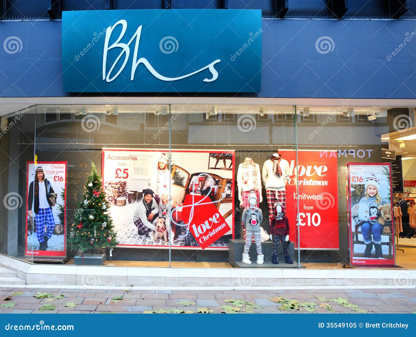 BHS British Home Stores, retail department store facade and Christmas ...