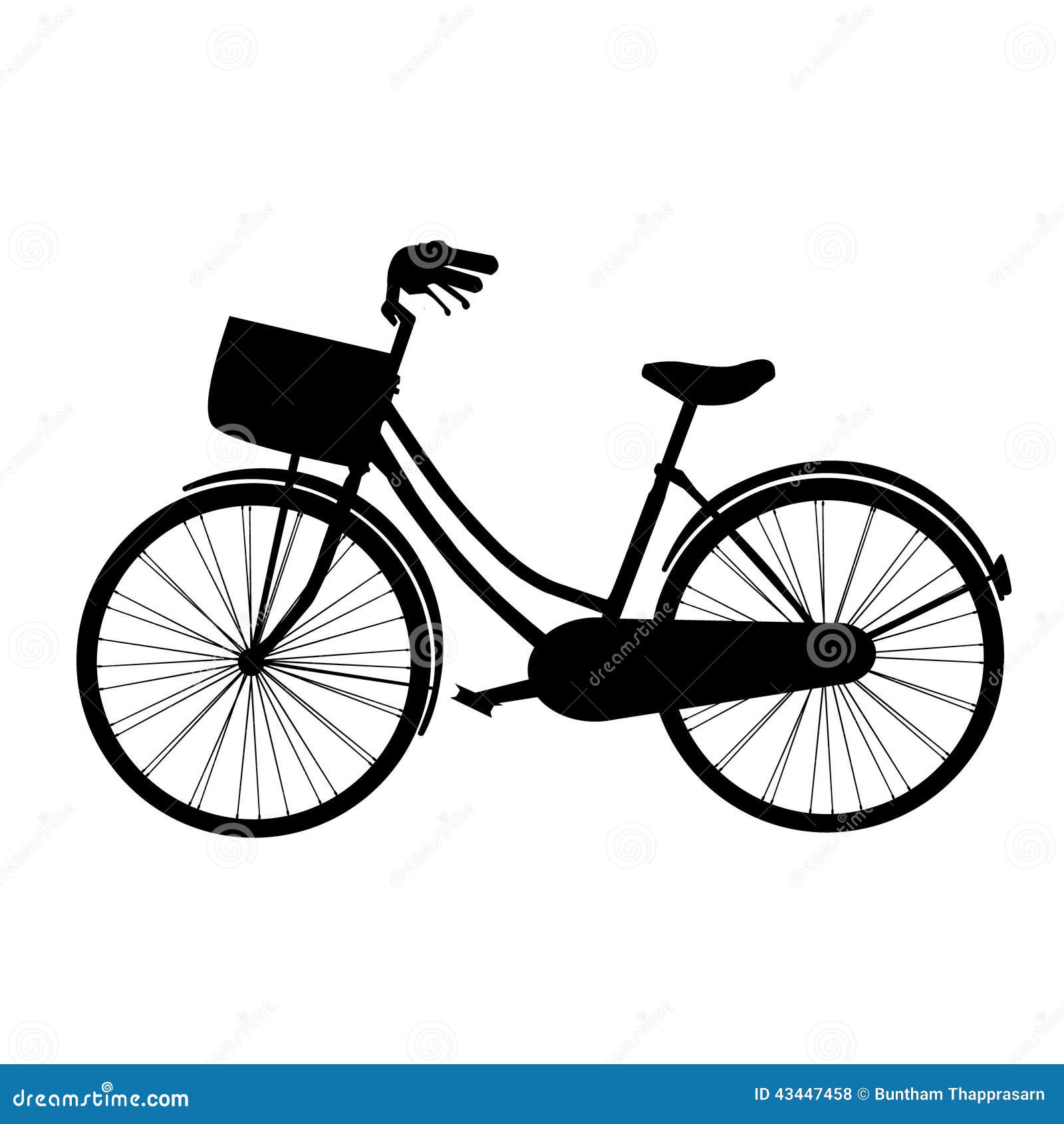Bicycle With Basket Silhouette