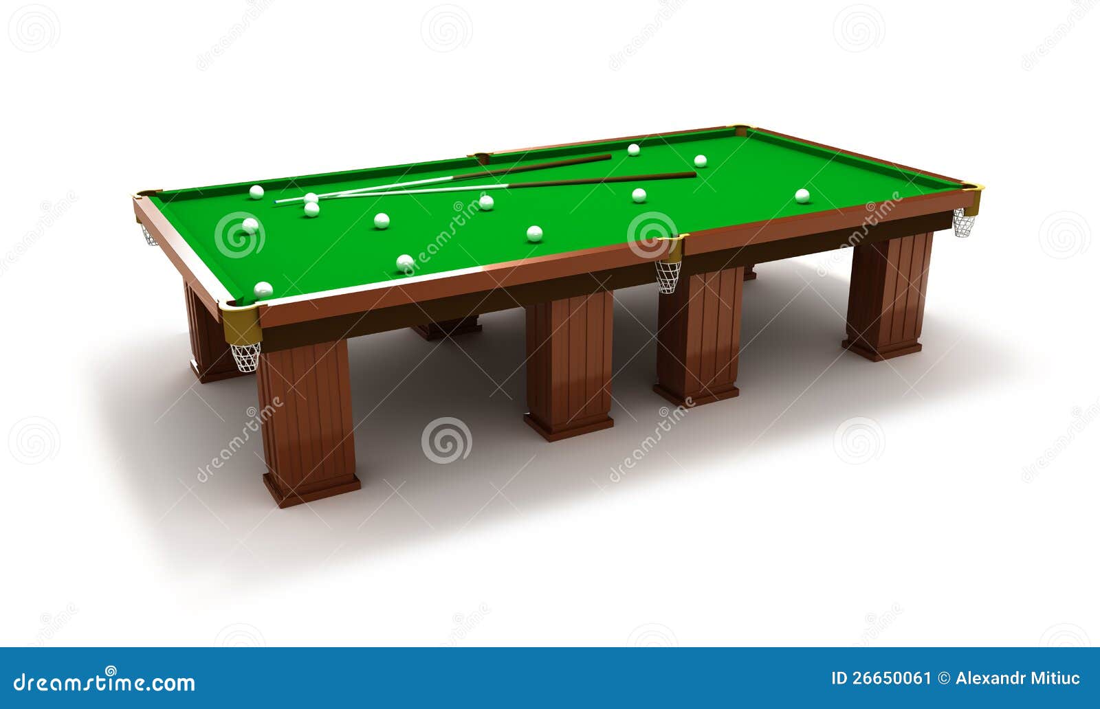 Billiard Table With Balls And Cues Stock Image Image: 26650061