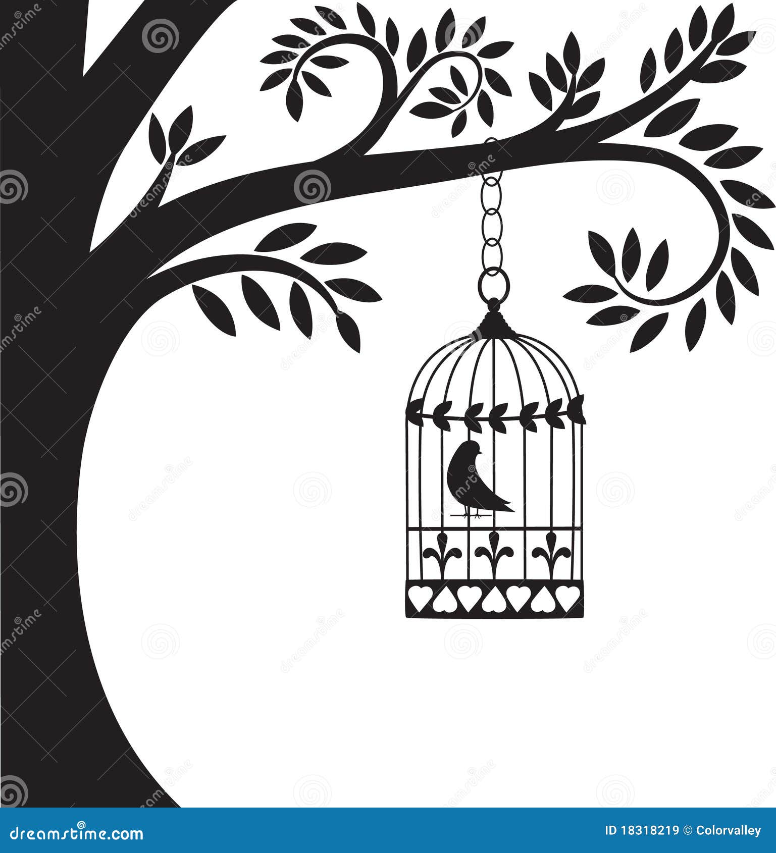 Bird Cage And Tree Royalty Free Stock Images Image 18318219