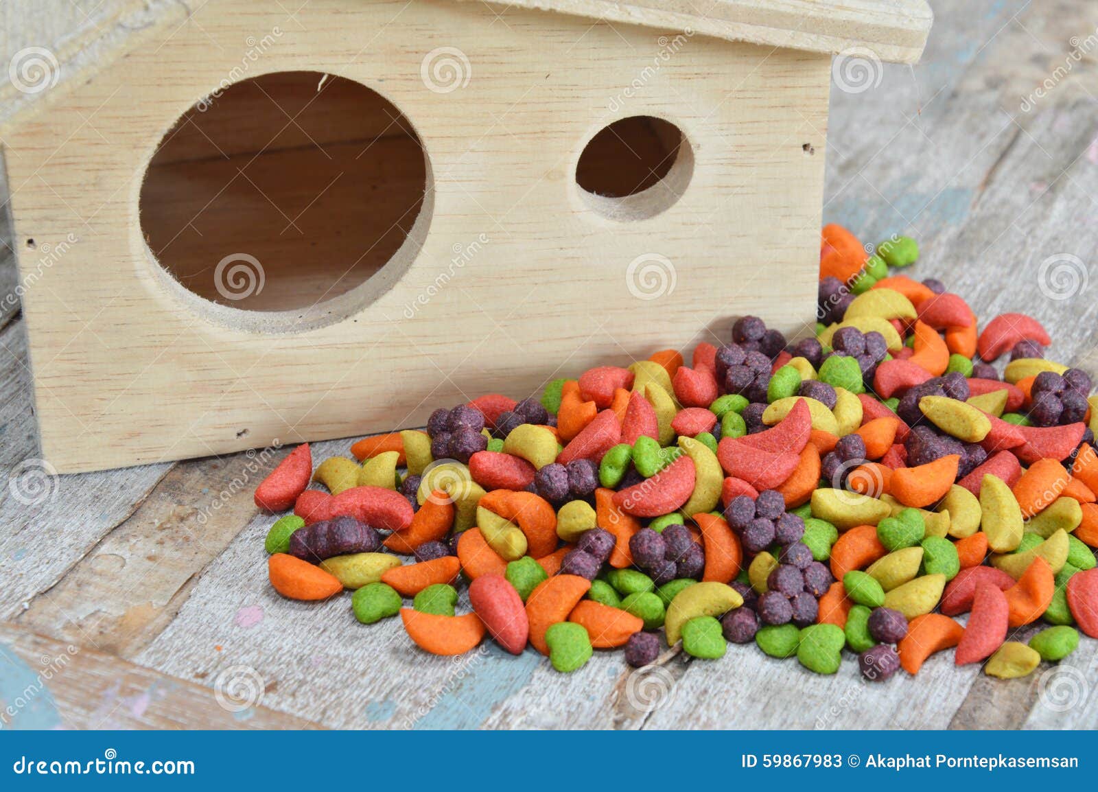 Bird Food And Little House Stock Photo - Image: 59867983