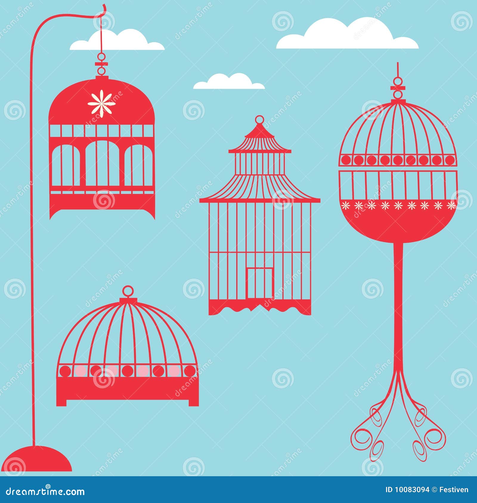 Birdcage Set Stock Images Image 10083094