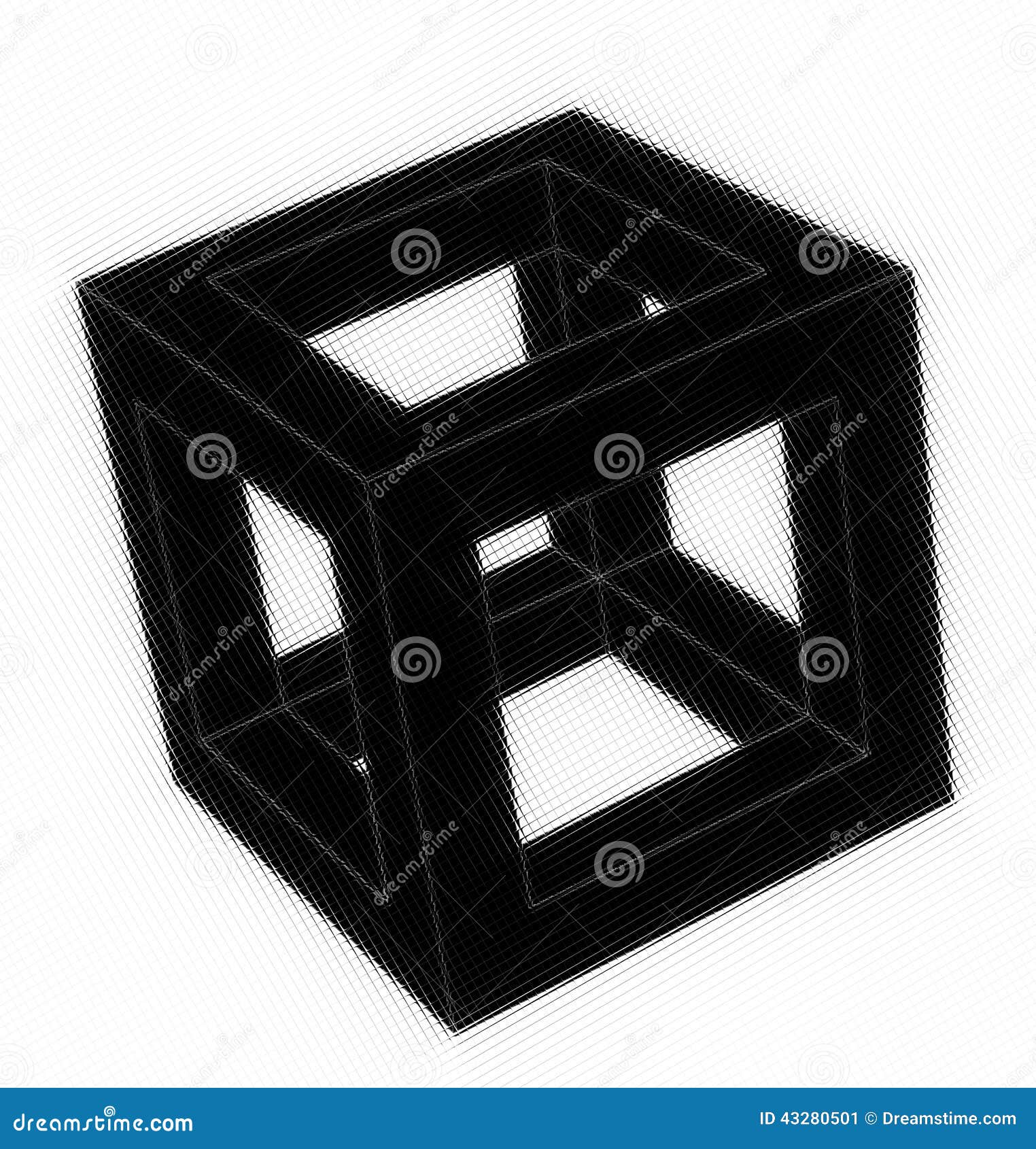 Black Cube Stock Illustration - Image: 43280501