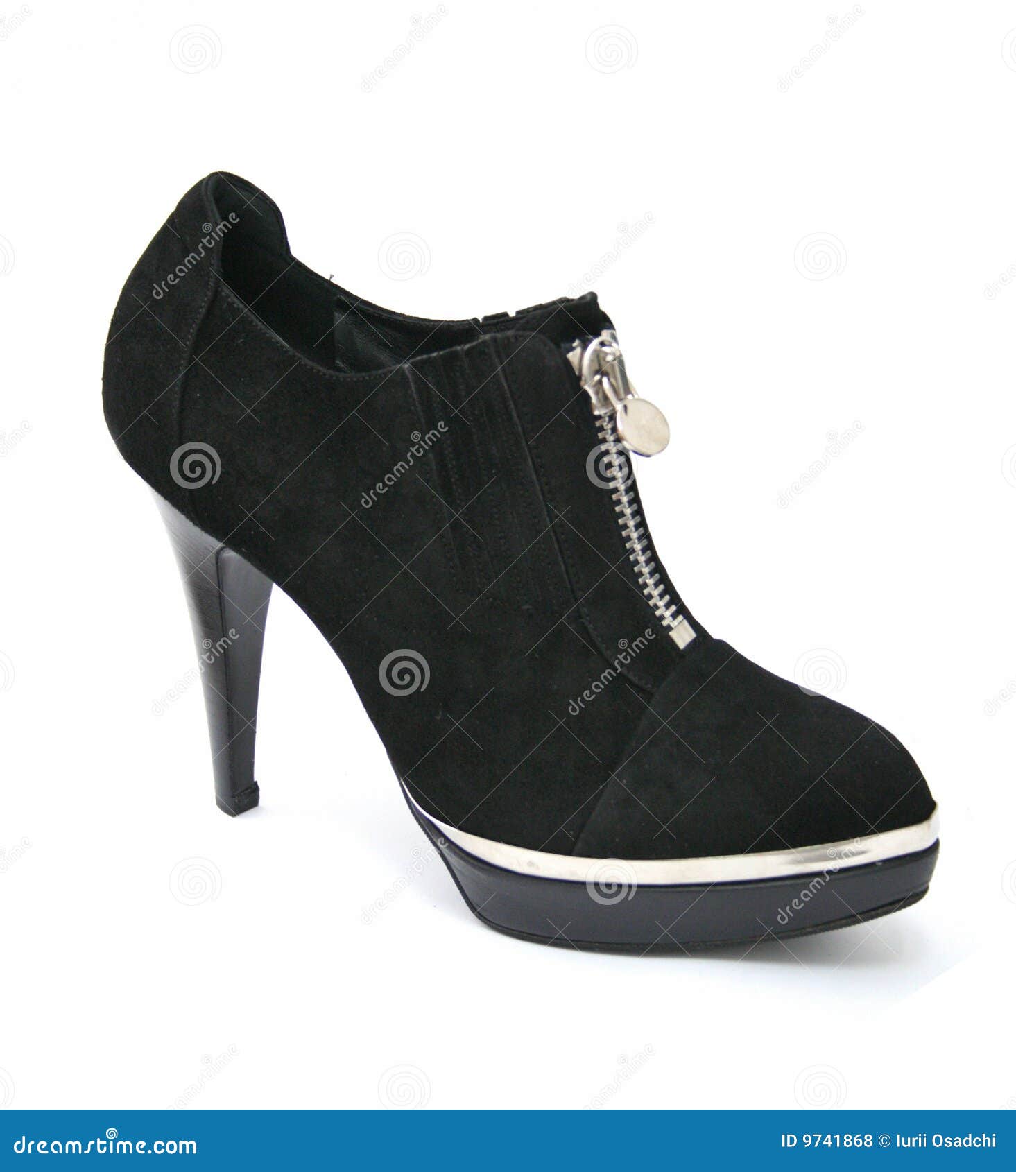 Black High Heel Women Shoe With Zipper Royalty Free Stock Photos ...