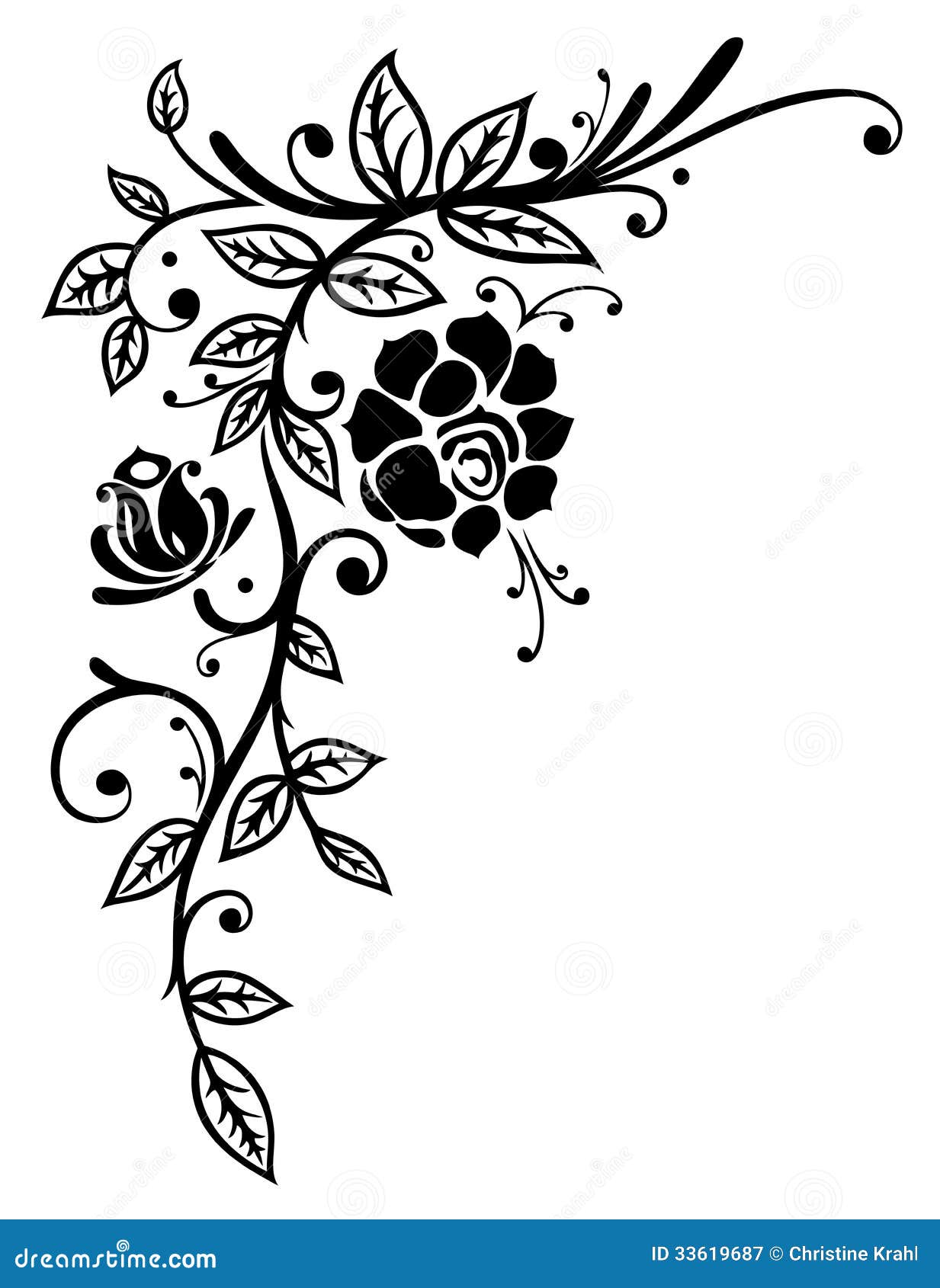 Rose Clip Art Black And White Border