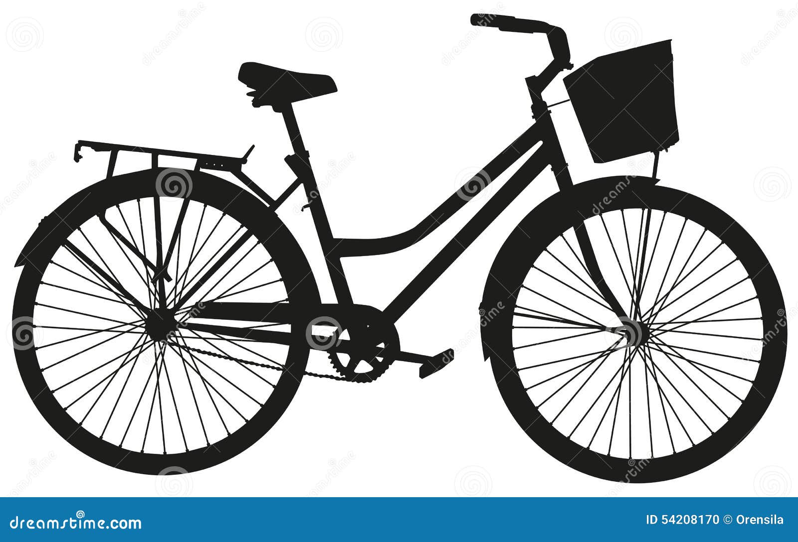 Bicycle With Basket Clip Art