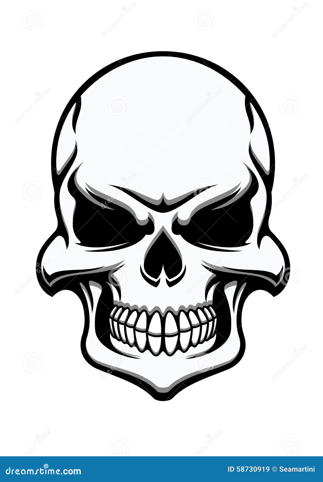 Black and white human skull Black and white human skull