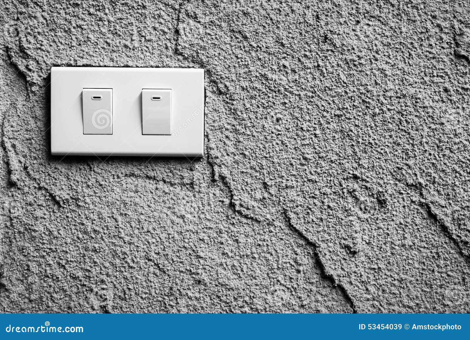 Black And White Of Light Switch On Wall Stock Photo Image 53454039