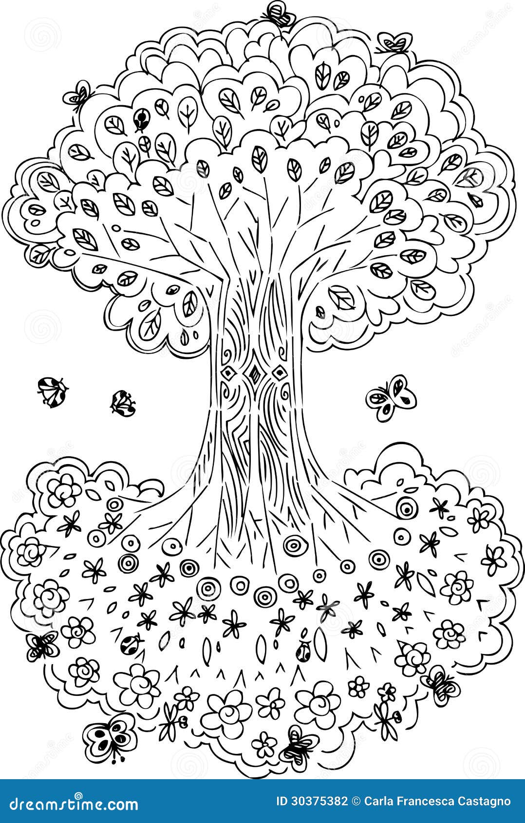 Black And White Tree Of Life Vector Stock Photography