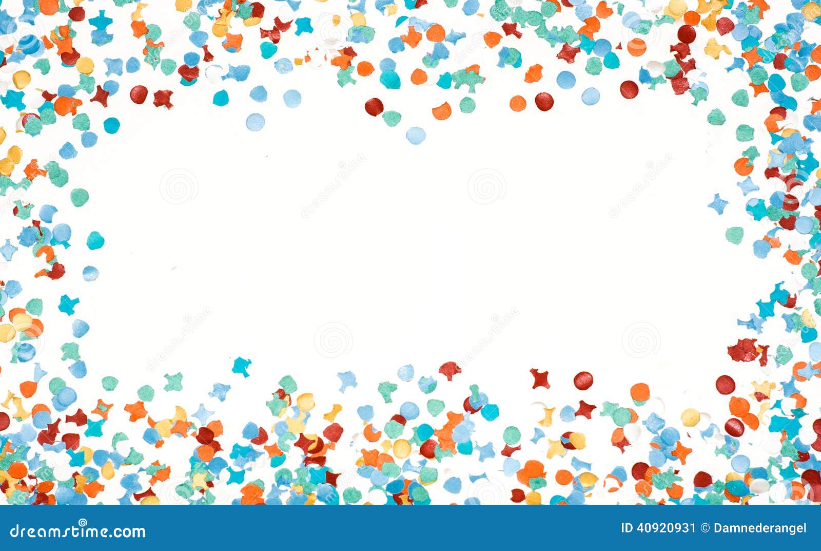 Blanc D'isolement Par Confettis Colorés De Cadre De Partie ... Blanc D'isolement Par Confettis Colorés De Cadre De Partie ...
