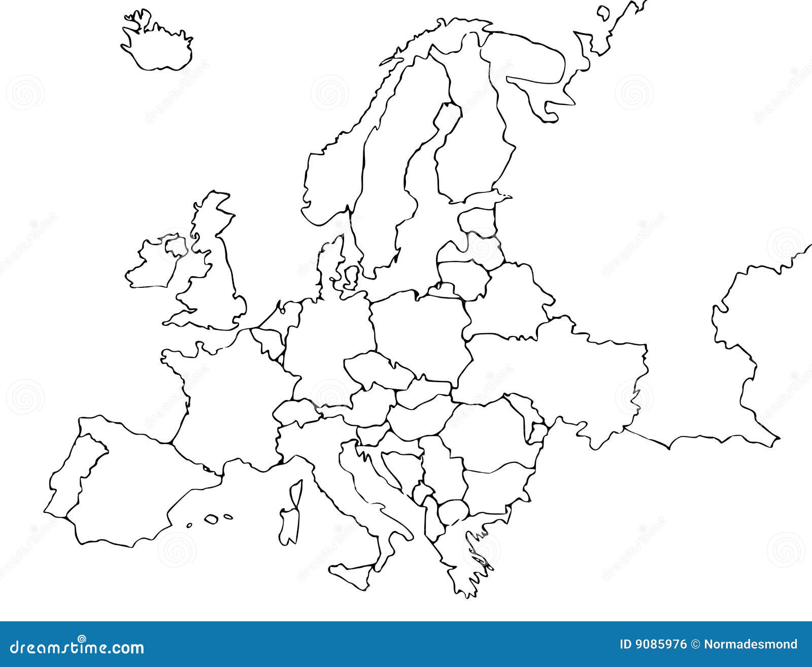 Blank Europe Map Royalty Free Stock Image - Image: 9085976