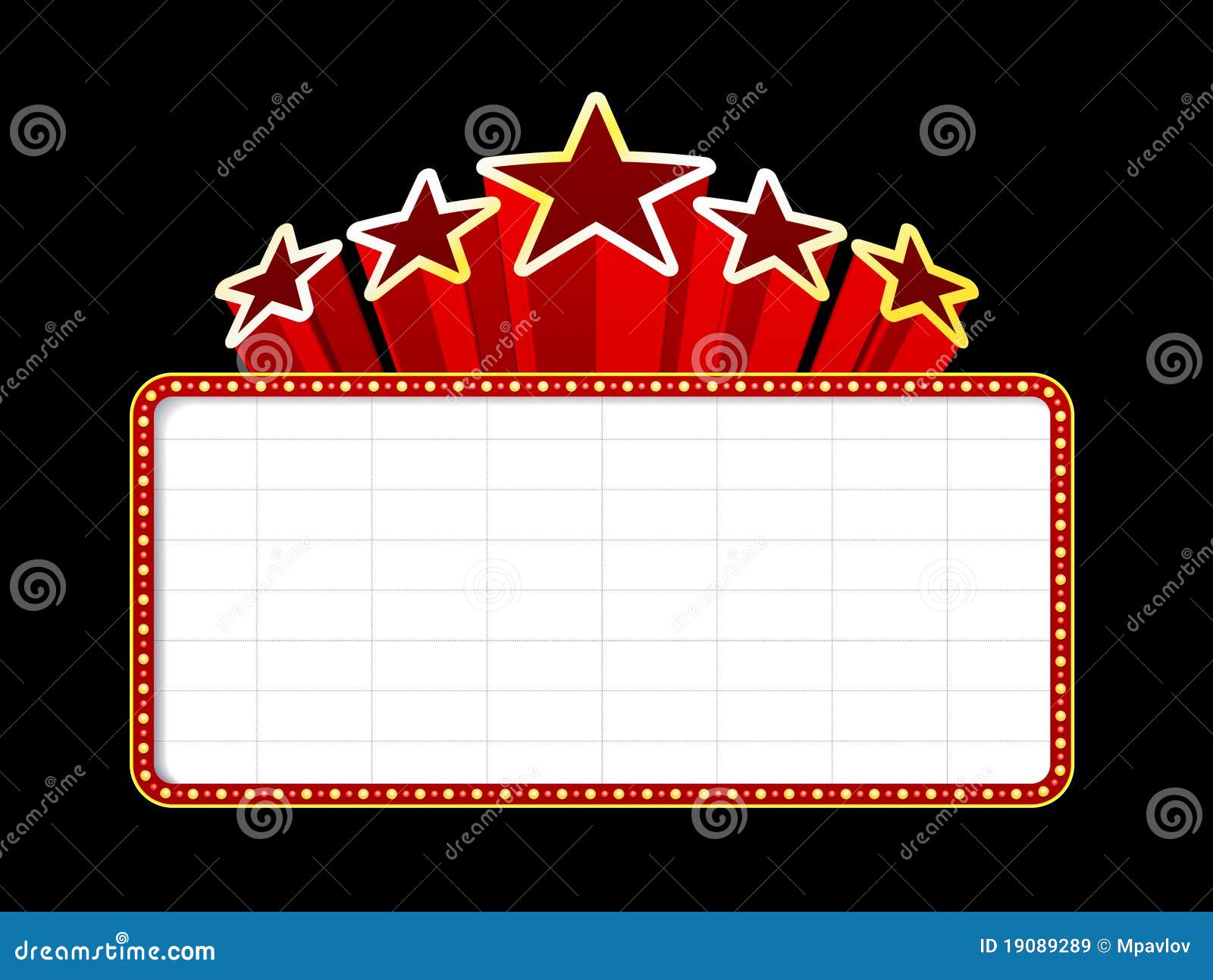 Blank Movie Theater Casino Marquee Royalty Free Stock Images