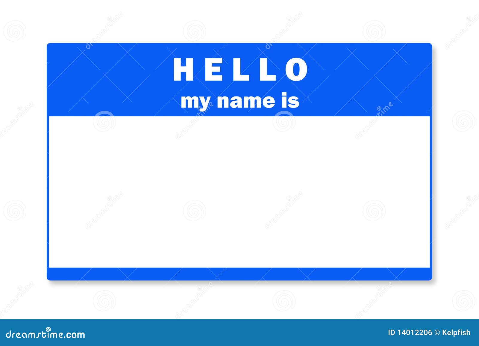 blank name tag with clipping path for use as a design element.