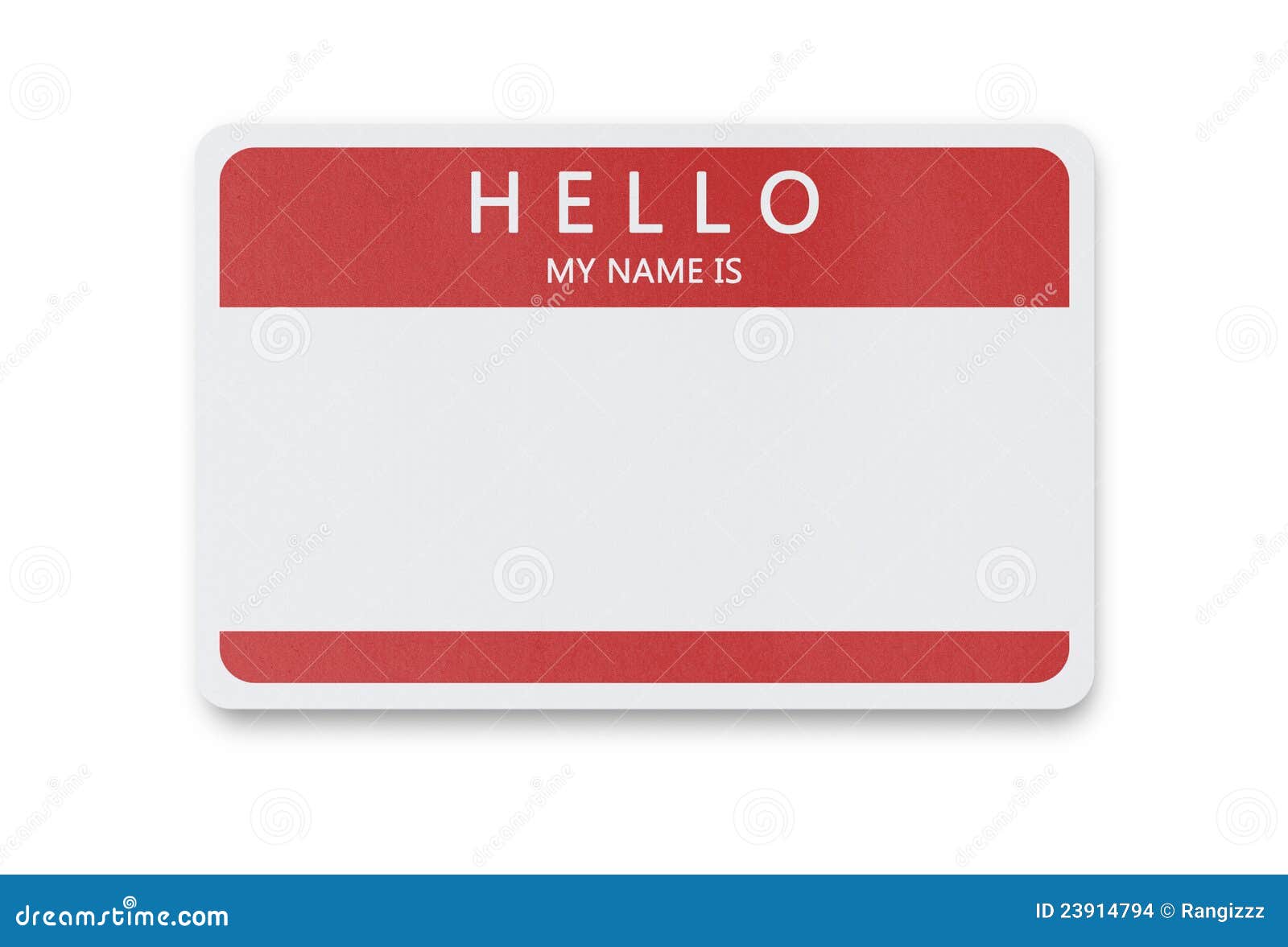 Blank name tag isolated on white background with clipping path.