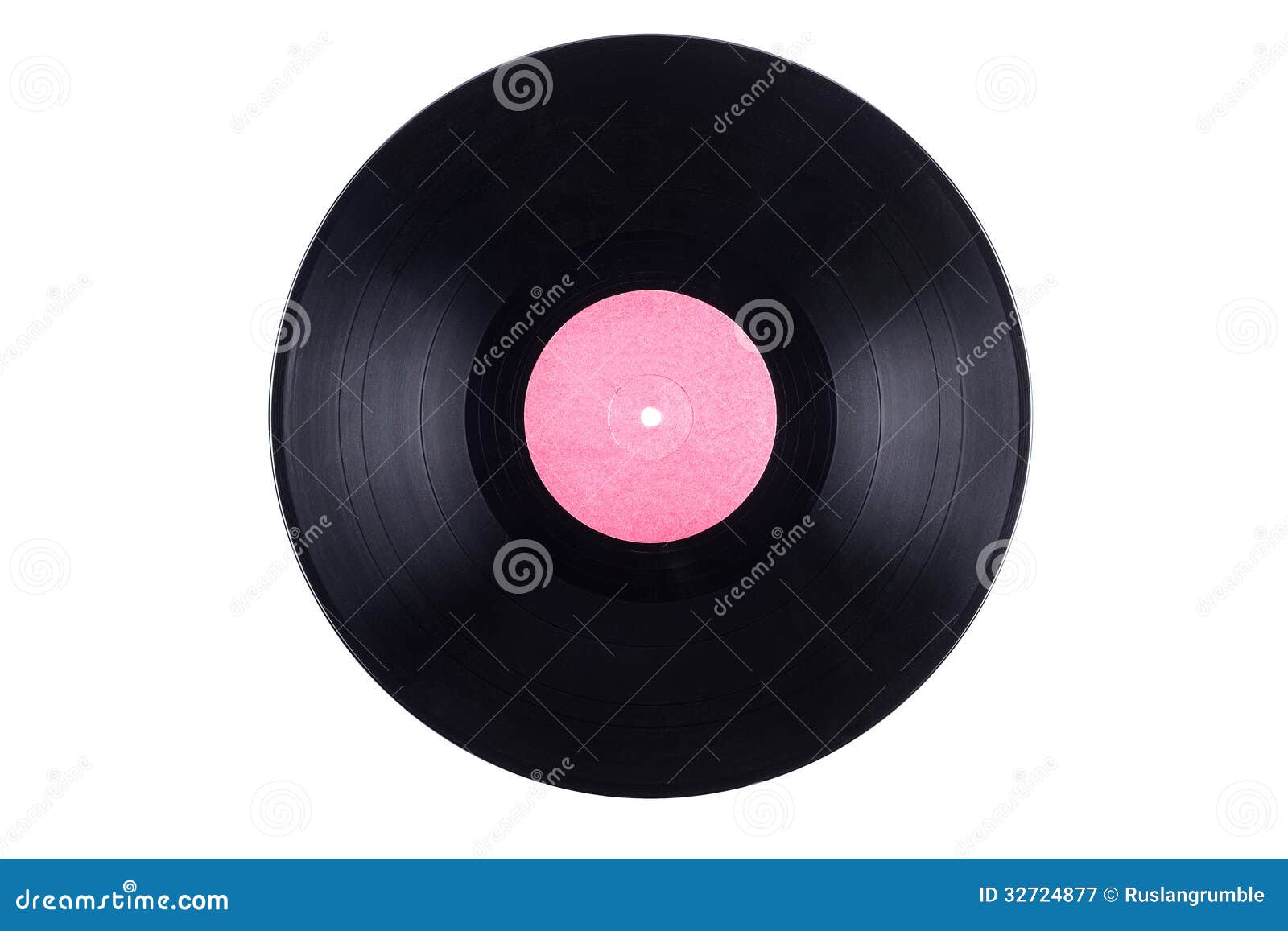 Blank vinyl record isolated on white background.