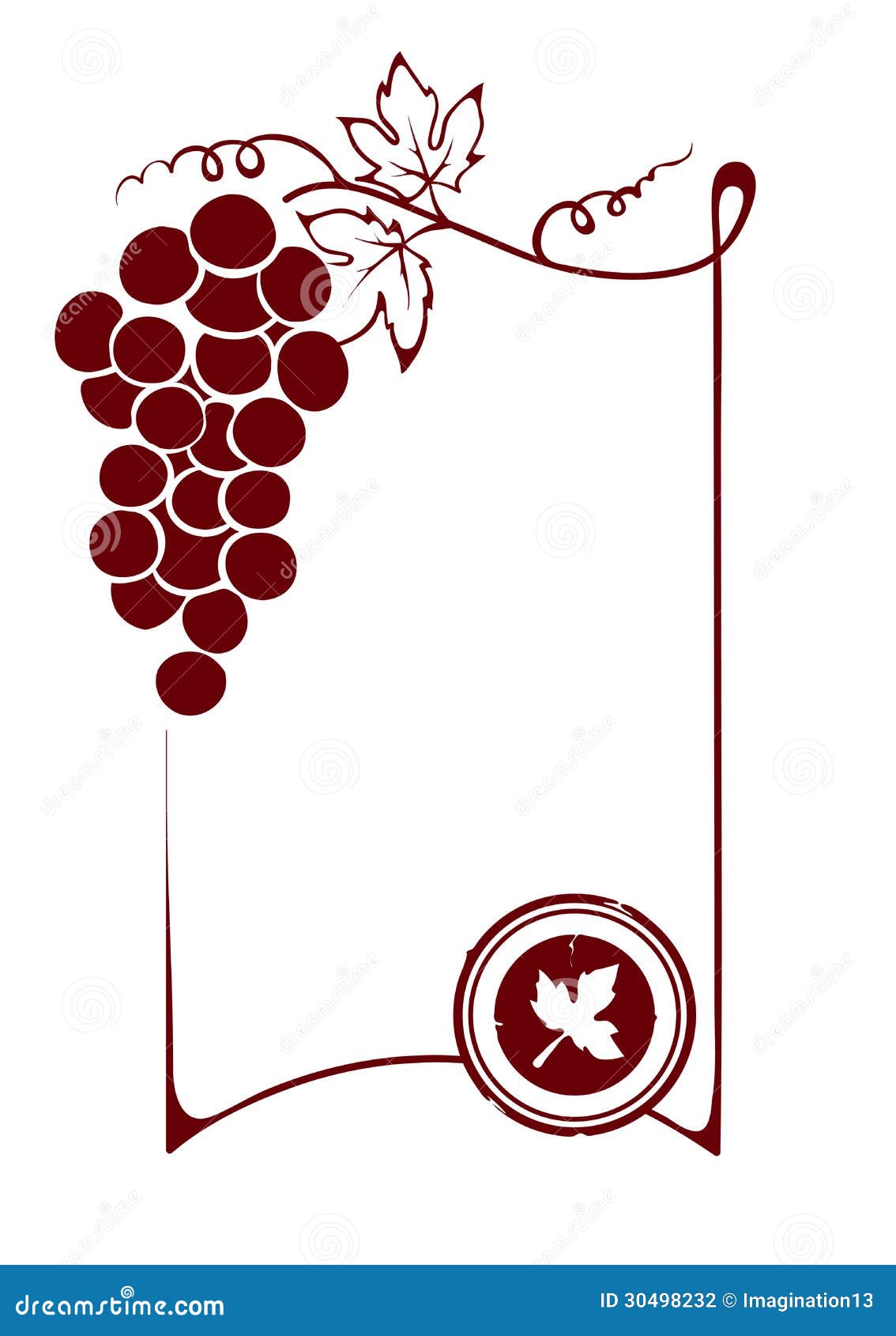 Illustration, blank -- Frame for wine label. Illustration, blank -- Frame for wine label.
