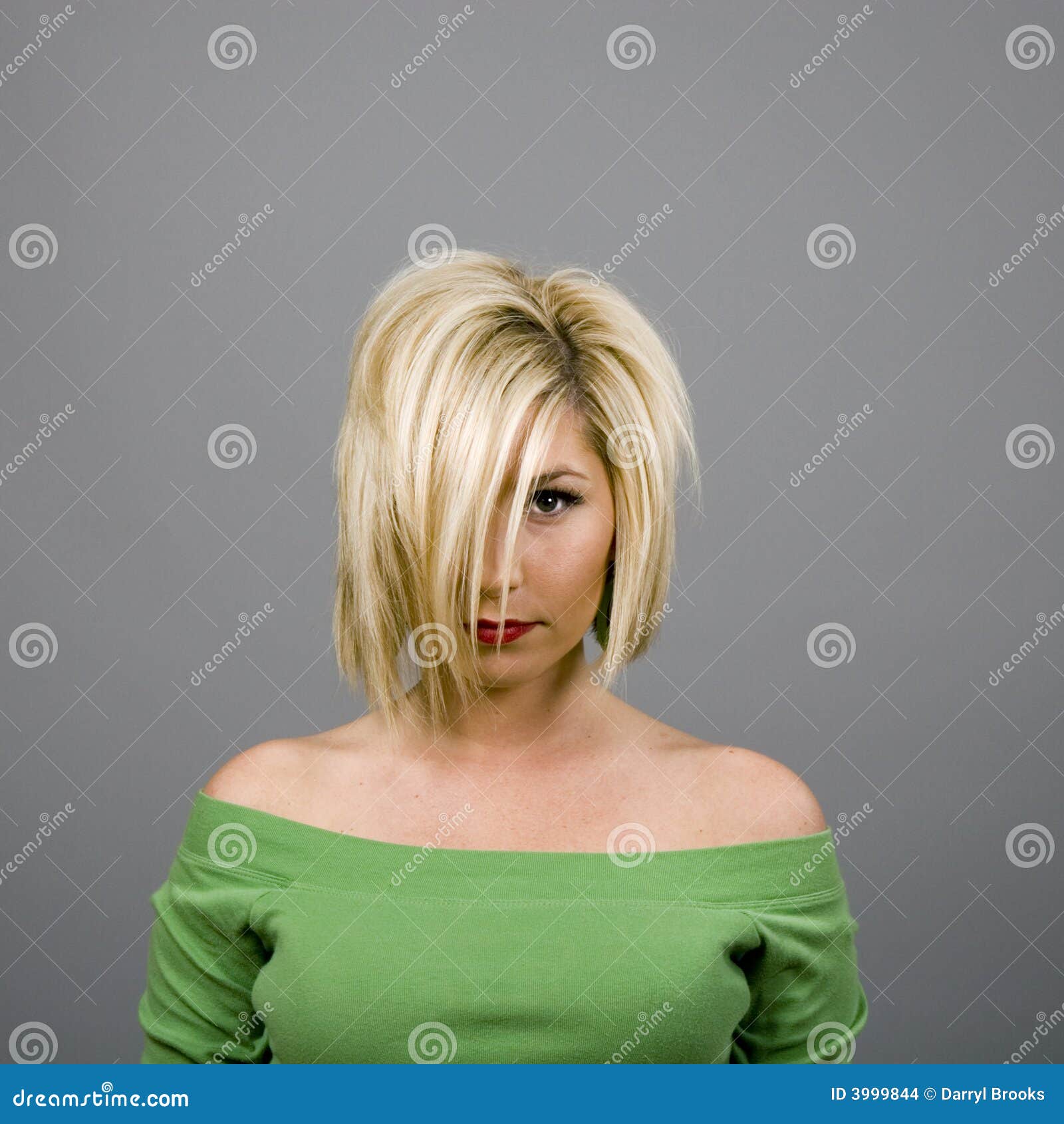 Blonde Hair Over Face Stock Images Image 3999844