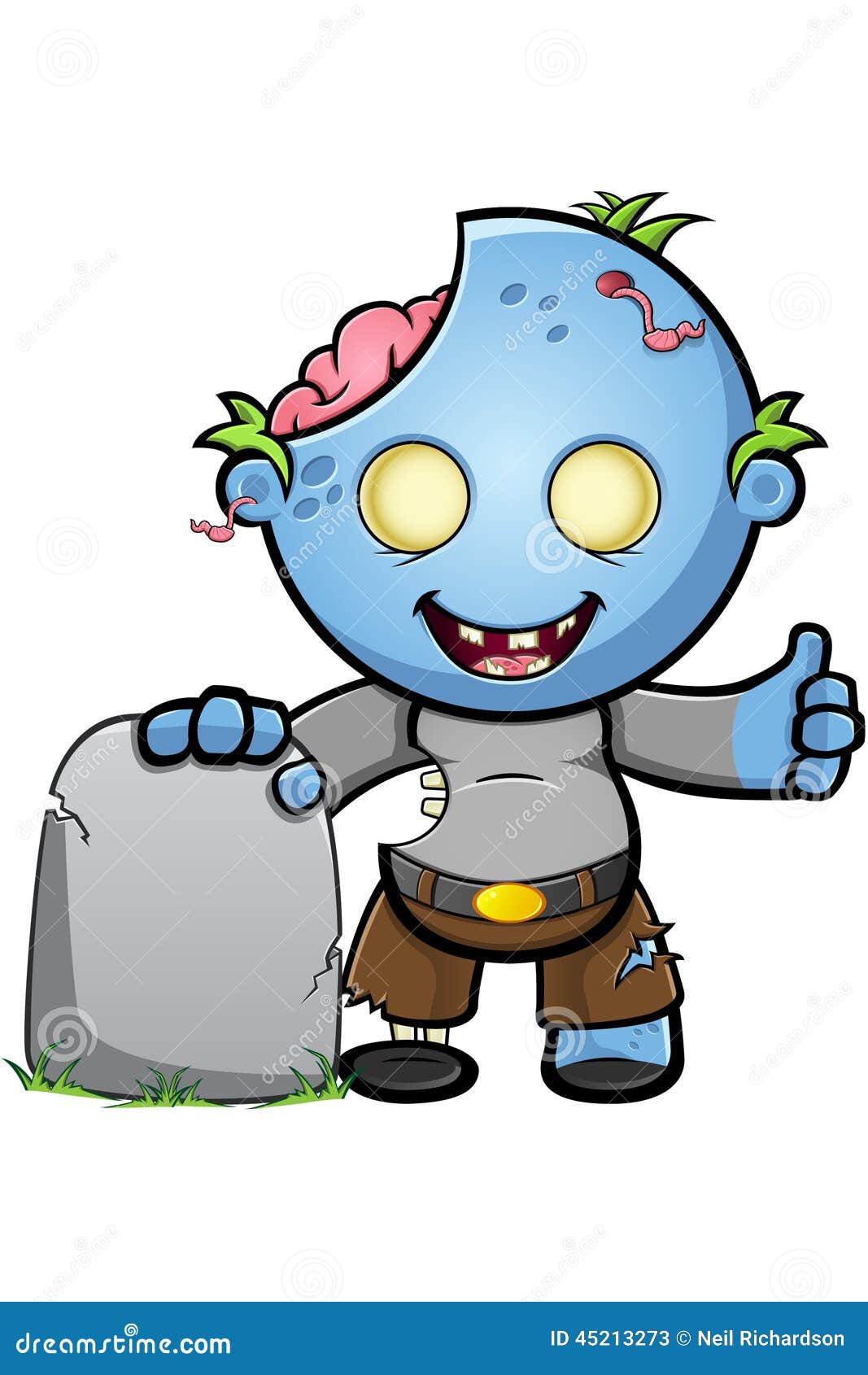 Blue Cartoon Zombie Character Stock Vector - Image: 45213273