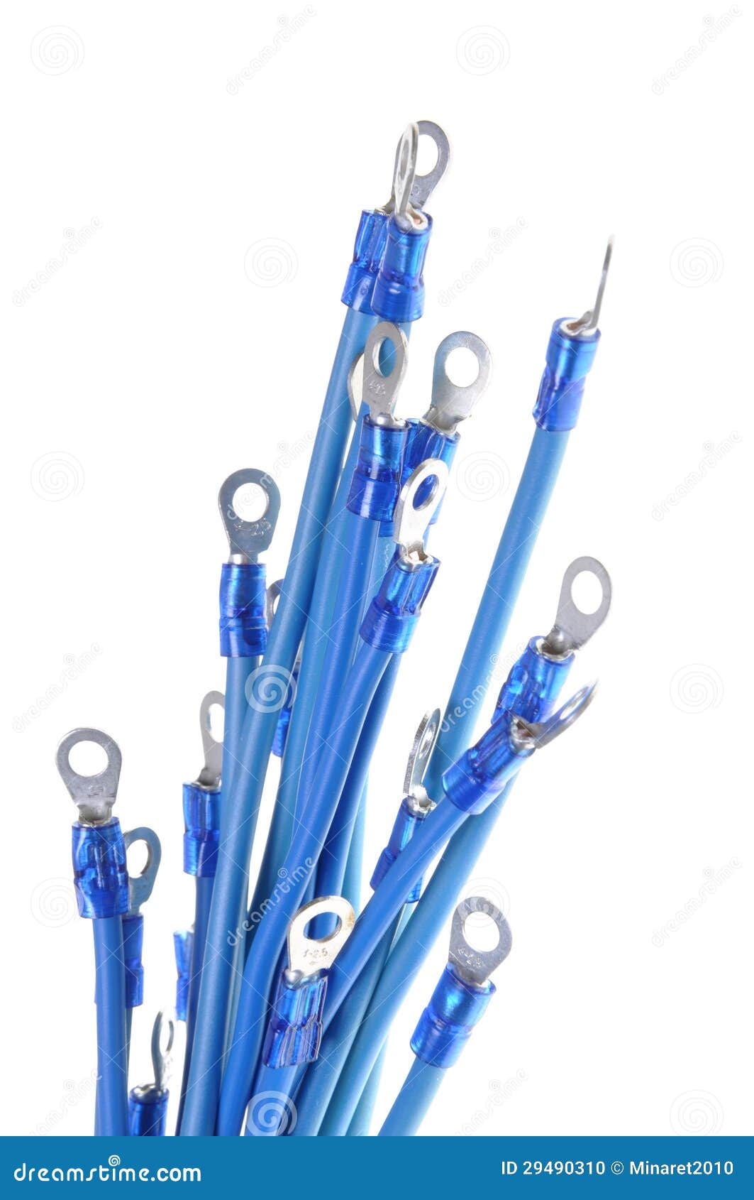 blue electric wires with terminals stock photo image blue electric wires with terminals stock photo image