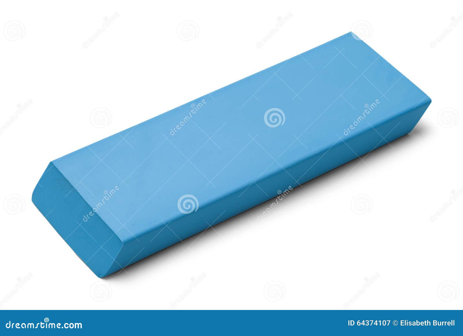 blue eraser large copy space isolated white background 64374107