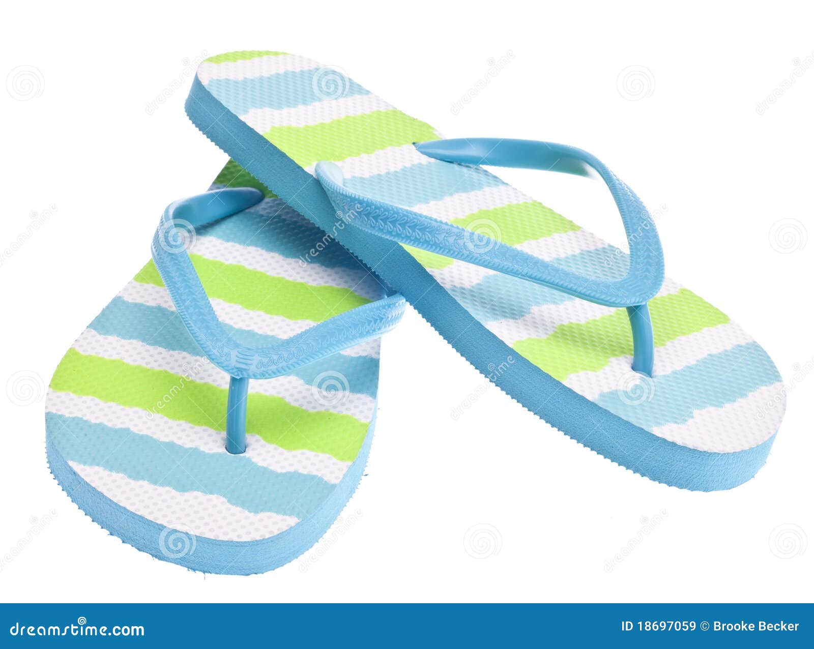 Blue And Green Flip Flop Sandals Royalty Free Stock Images - Image ...