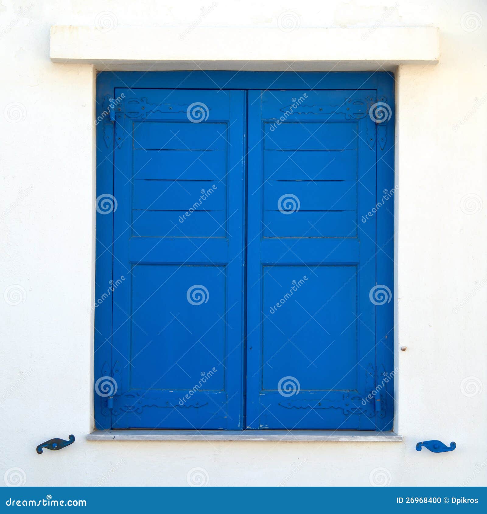 Blue Painted Wooden Window Shutters Stock Photo  Image: 26968400