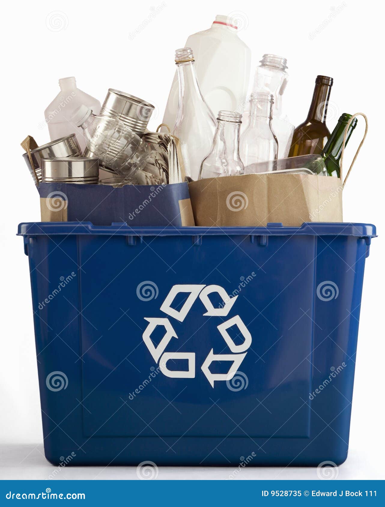 Blue Recycle Bin Royalty Free Stock Photo Image 9528735