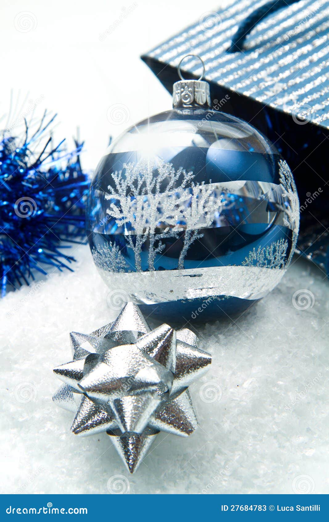 Blue And Silver Christmas Decorations Stock Photos - Image: 27684783