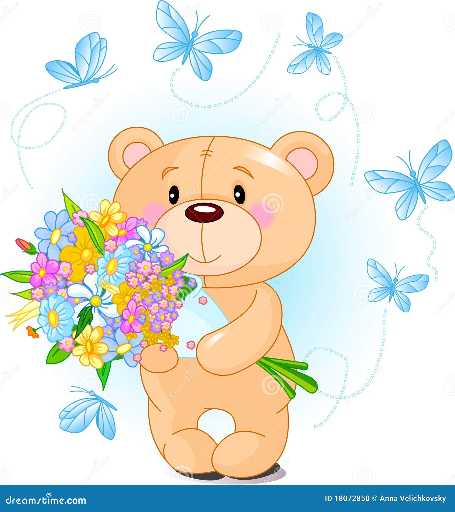 teddy bear with flowers clipart - photo #26