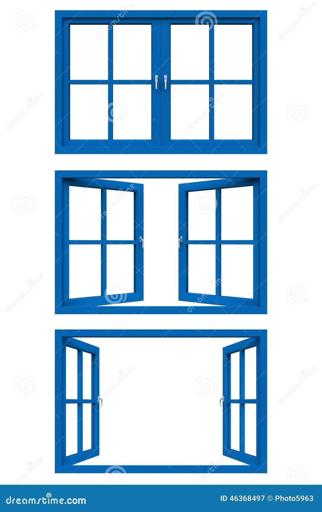 Blue Window Frame Stock Illustration  Image: 46368497