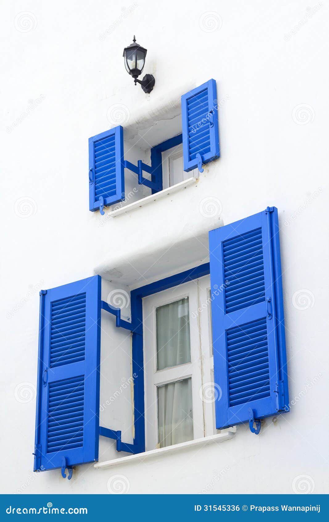 Blue Window On White Wall Royalty Free Stock Image  Image: 31545336