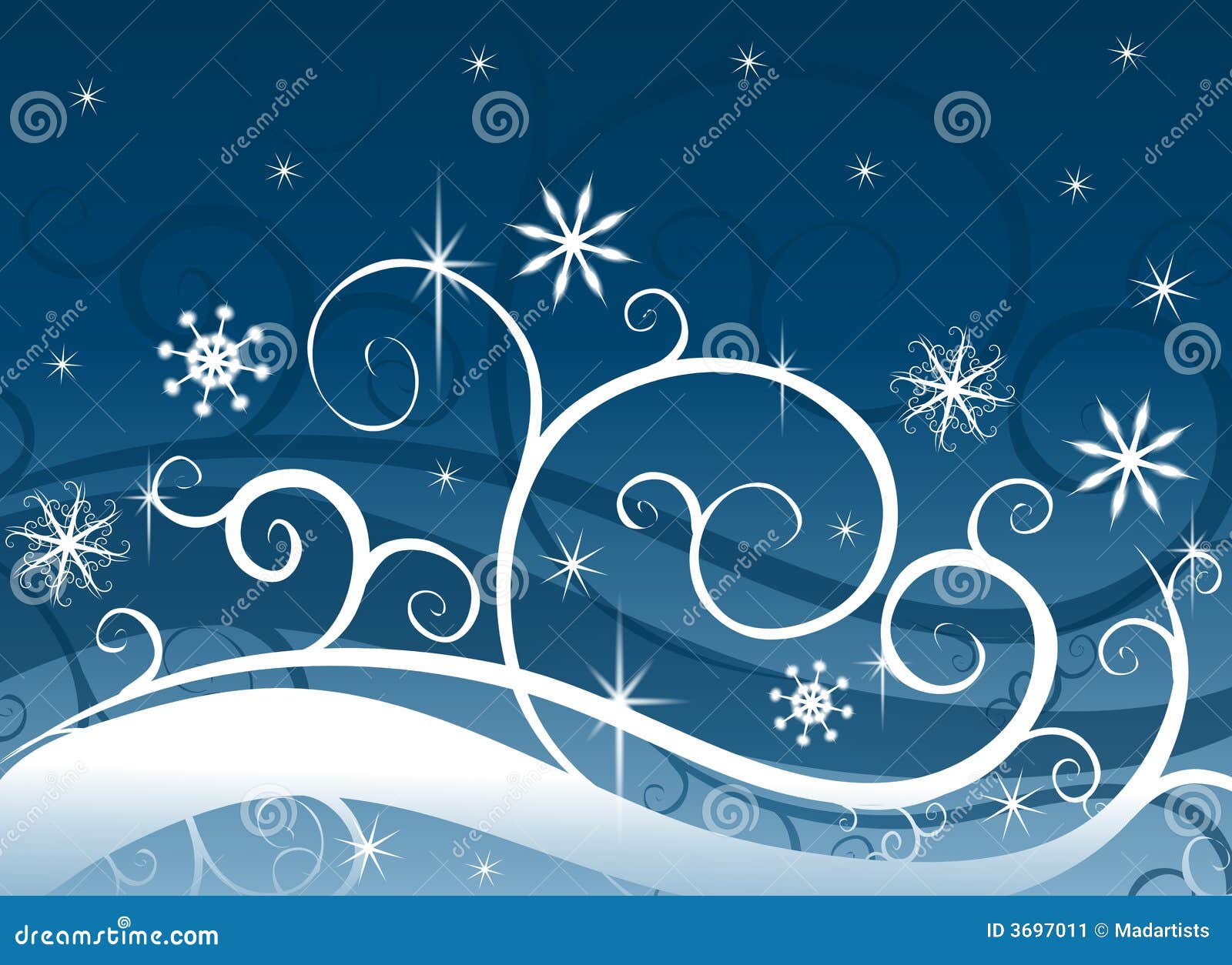 Blue Winter Wonderland Snowflakes Stock Image Image 3697011