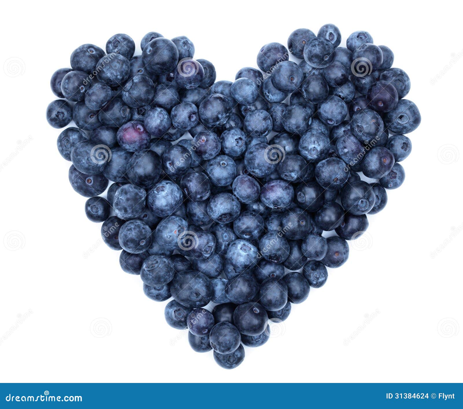 Blueberry heart shape symbol concept for healthy eating and lifestyle.