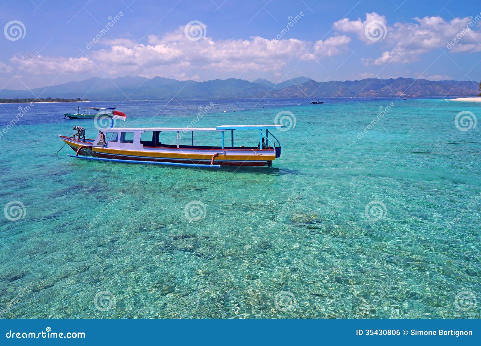 Boat On Crystal Clean Turquoise Water Royalty Free Stock Image - Image 