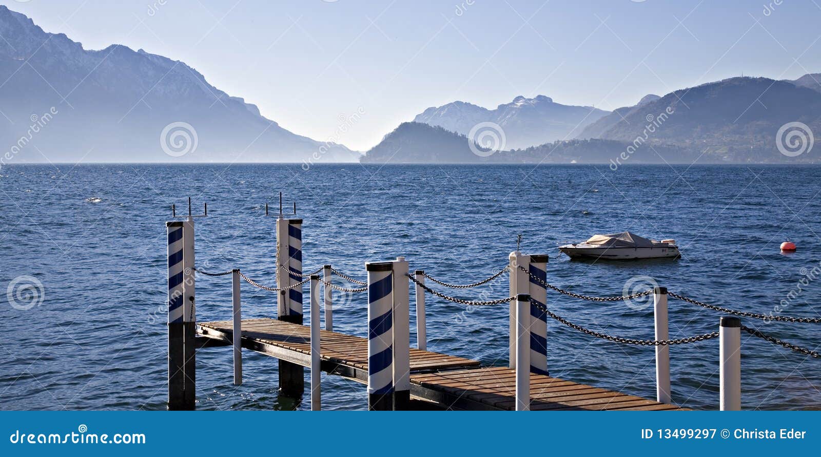 Boat Dock On Lake Como Royalty Free Stock Photography - Image