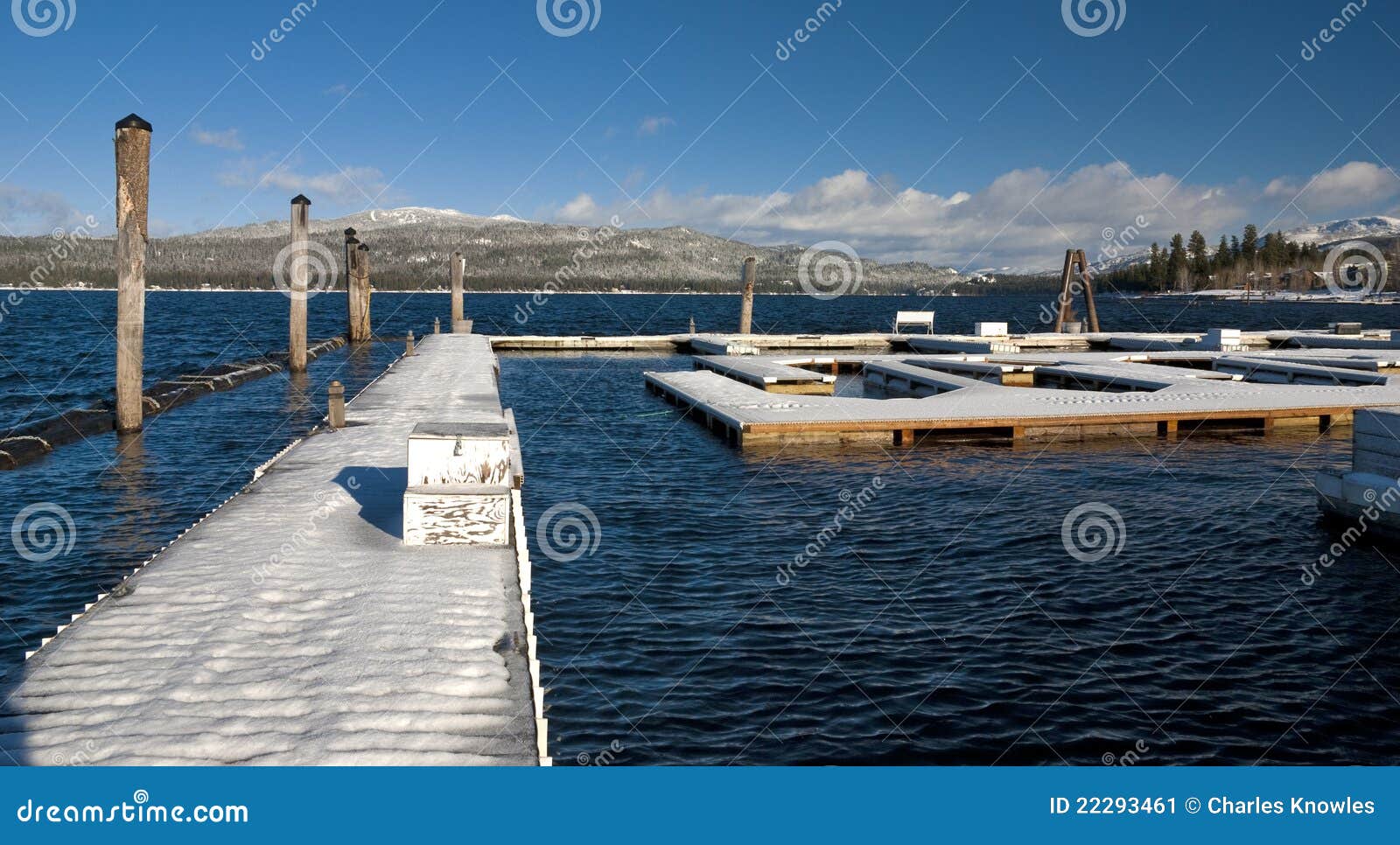Boat Docks In Winter Covered With Snow Stock Image - Image: 22293461