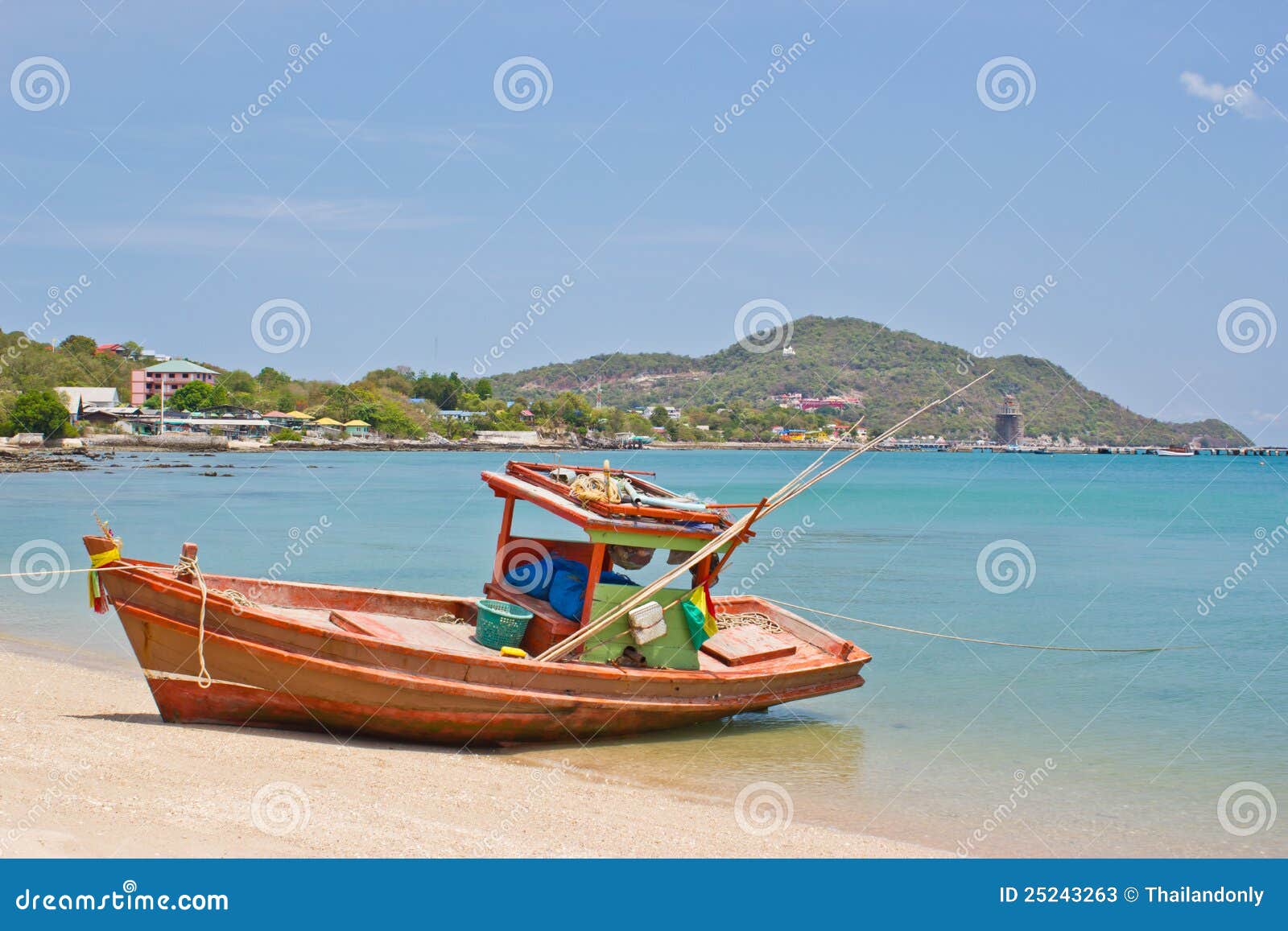 Boat In Thai Beach Stock Photos - Image: 25243263