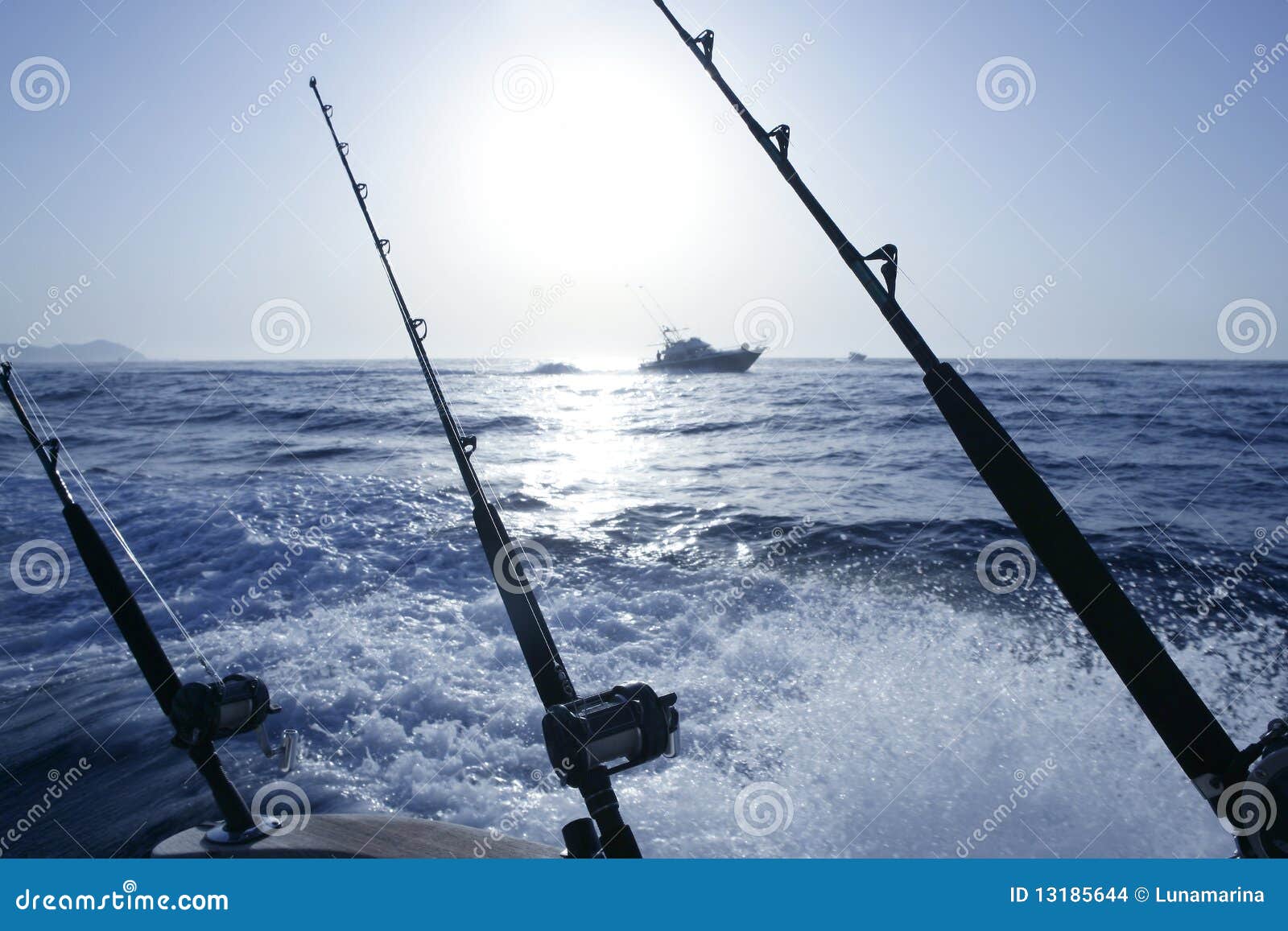 Boat Trolling Fishing On Mediterranean Stock Images - Image: 13185644