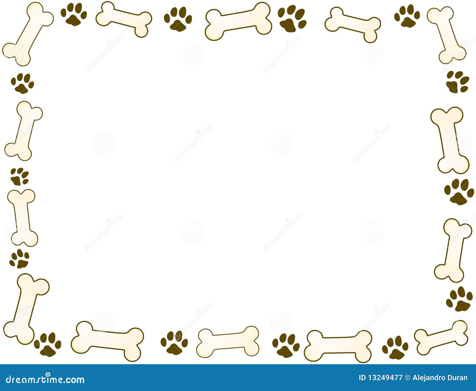 clip art borders dogs paw prints bones - photo #6