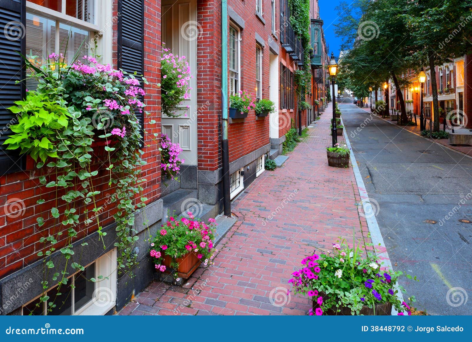 Boston Streetscape At Night Stock Photography - Image: 384487921300 x 958