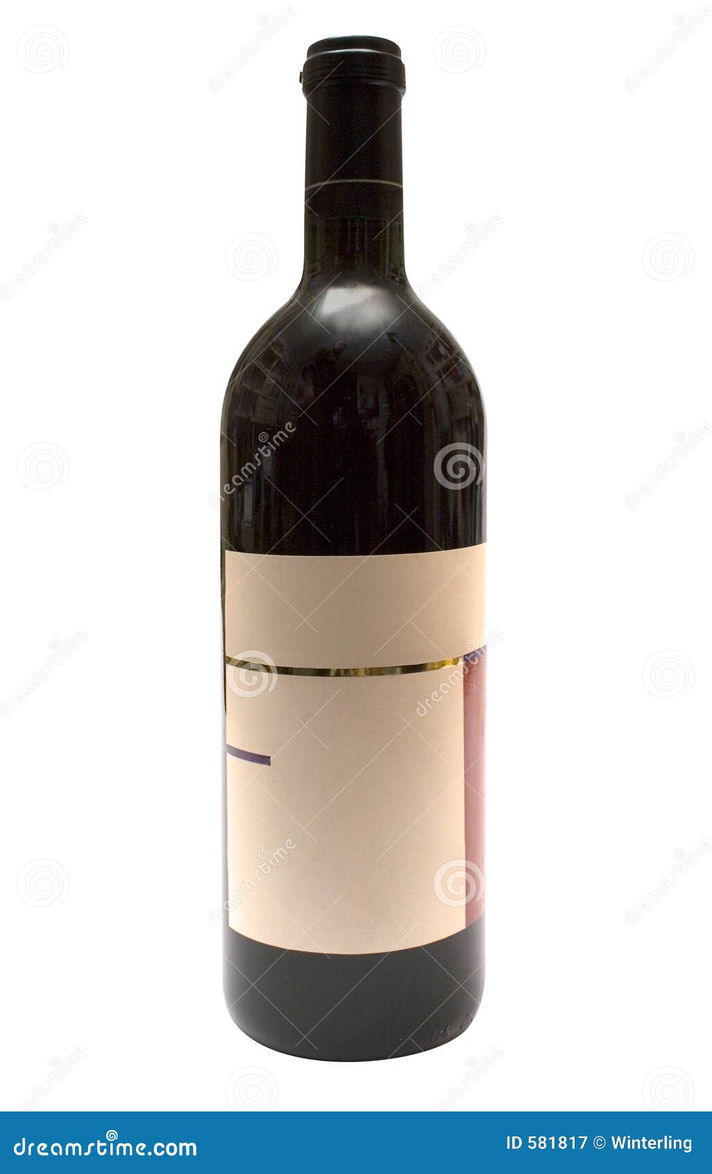 Bottle of red wine against white. Blank label for adding text. File ...