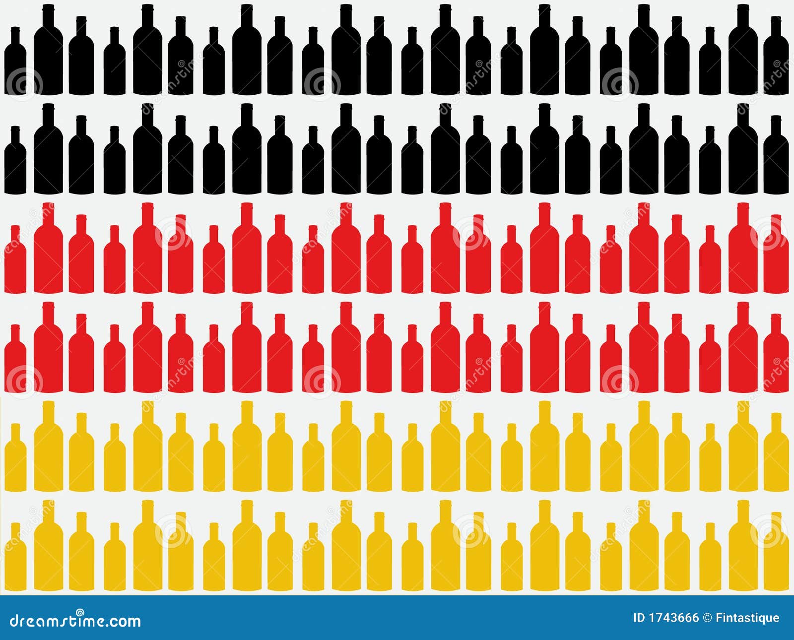 Royalty Free Stock Image: Bottles cut out against German flag