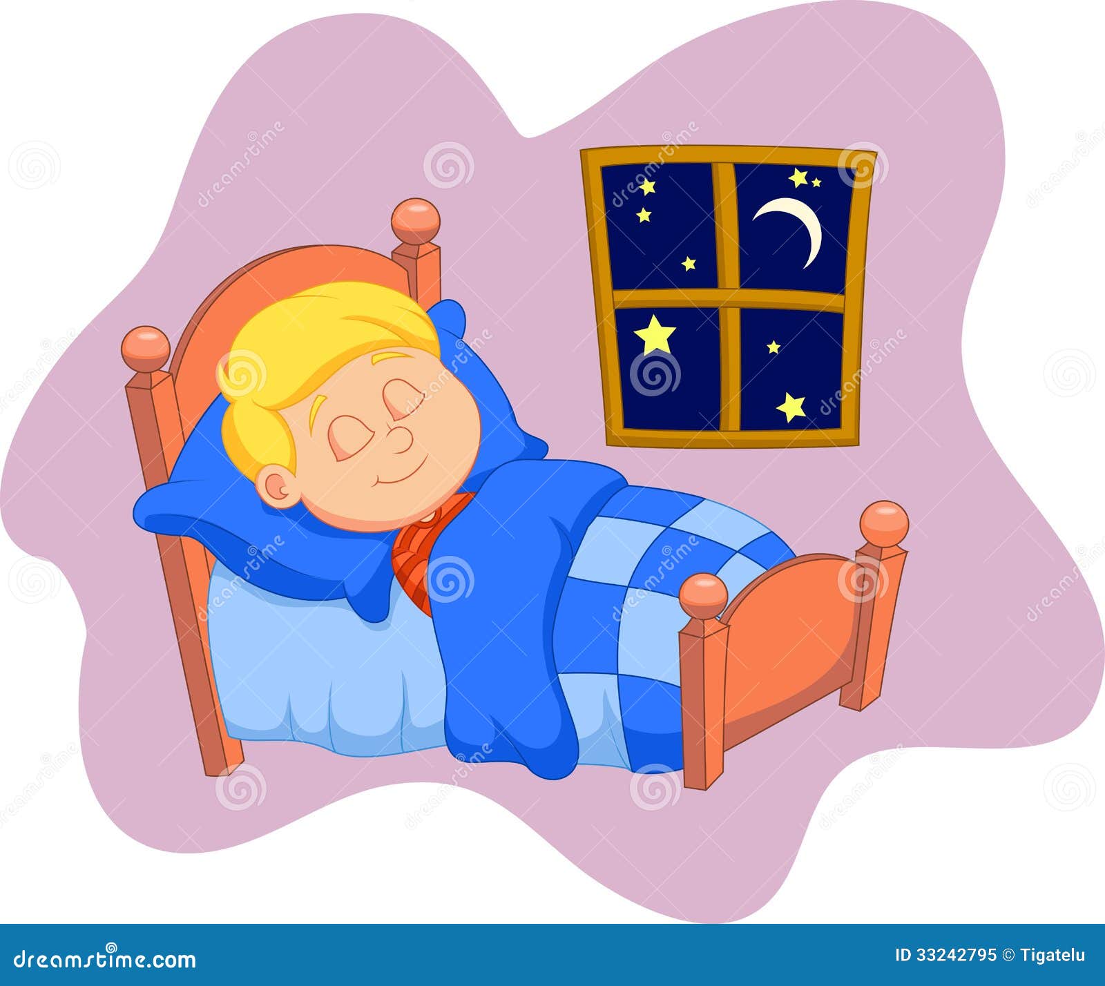 The Boy Cartoon Was Asleep In Bed Royalty Free Stock Photo - Image ...