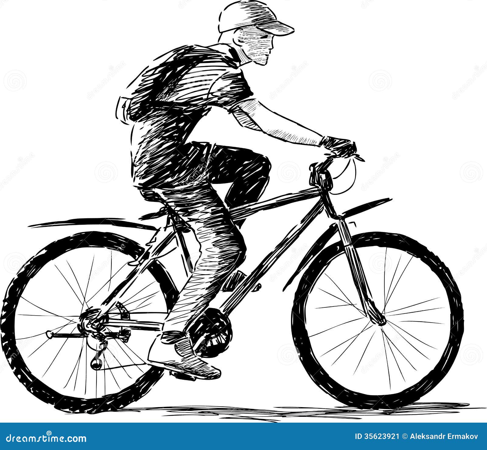 Child Riding A Bike Drawing