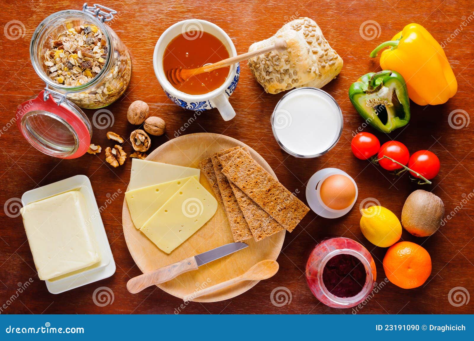 Breakfast Table With Healthy Food Stock Photo - Image: 23191090