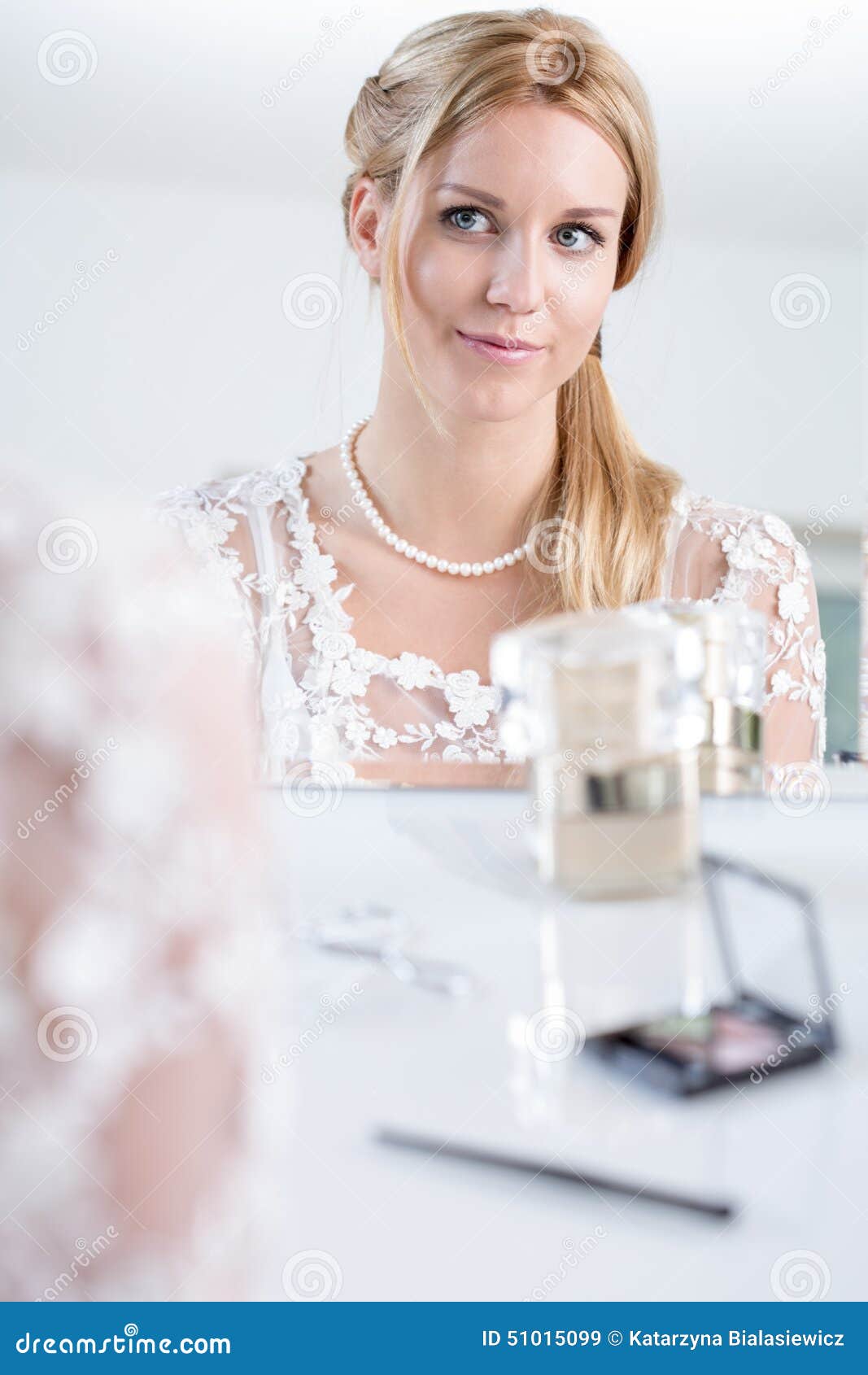 Bride With Ready Makeup Stock Photo - Image: 51015099