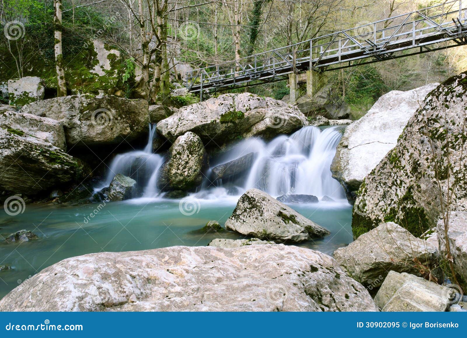 Bridge Over Waterfall Royalty Free Stock Photo Image 30902095