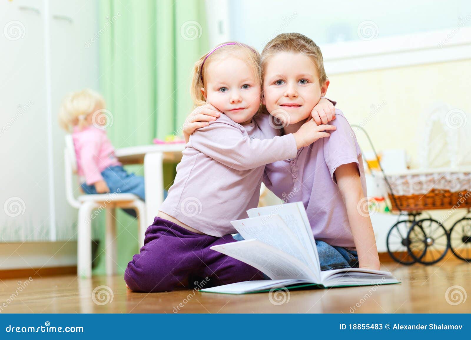 Brother And Sister At Home Stock Photos picture